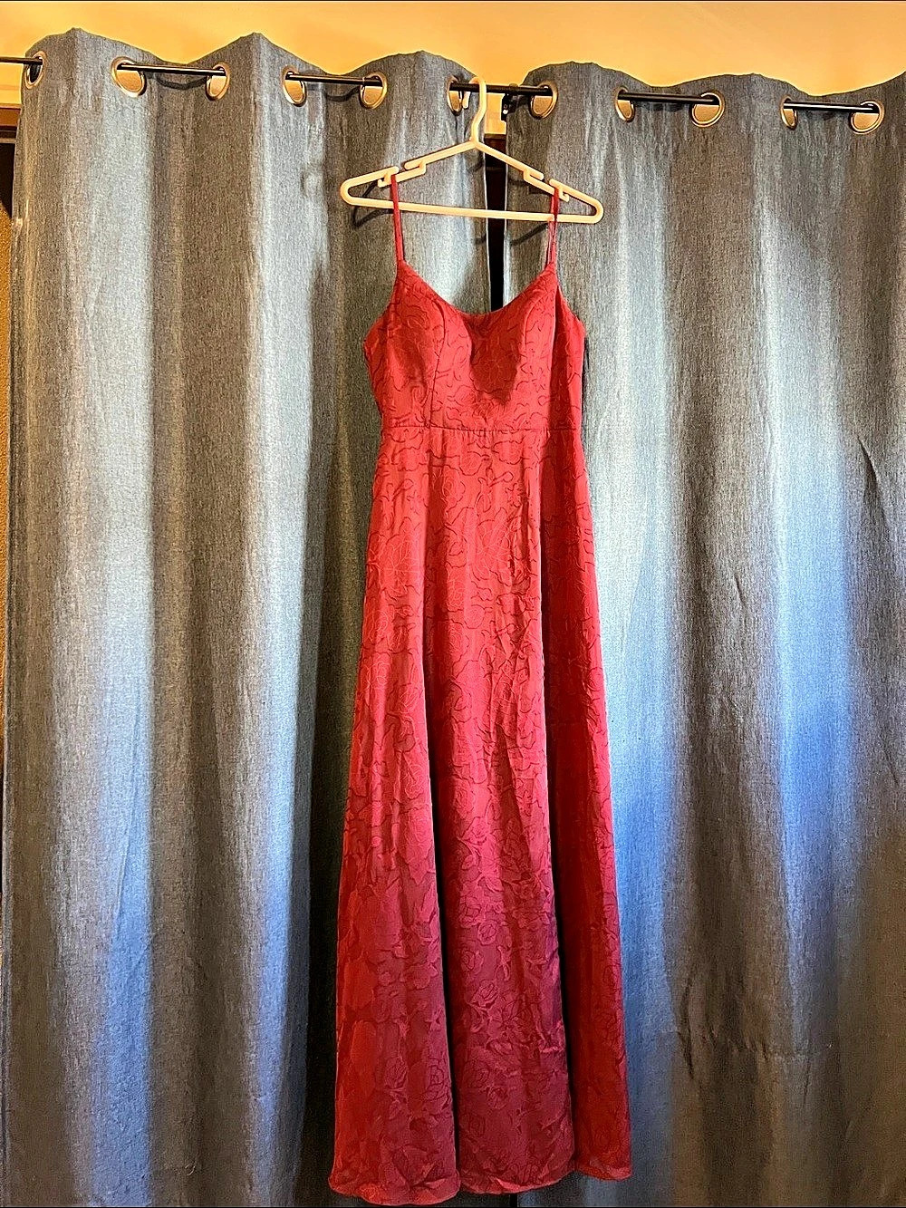 Azazie Burgundy Floral Bridesmaid maxi Dress